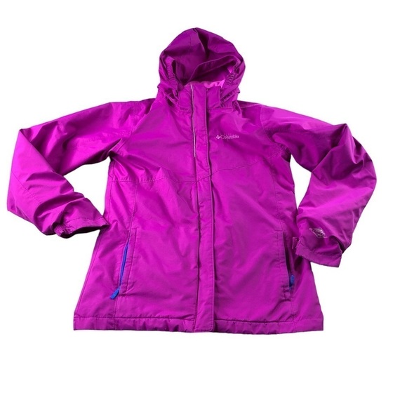 Columbia Girls Large Sz14/16 Pink Purple 3 in 1 Interchange Coat, Winter, Fleece - Picture 1 of 15
